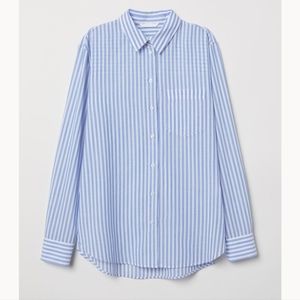 H&M Stripped Blue Collar Shirt size 6